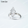 7×14mm Marquise Cut Moissanite S925 Sterling Silver Solitaire Engagement Ring