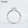 7×7mm Heart Cut Moissanite S925 Sterling Silver Solitaire Engagement Ring