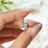 5×7mm Oval Cut Moissanite With Side Moissanite S925 Sterling Silver Engagement Ring