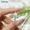 8×10mm Octagon Emerald Cut & Radiant Cut Moissanite S925 Sterling Silver Pave Engagement Ring