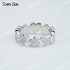 1mm Round Brilliant Cut Moissanite S925 Sterling Silver Heart Shape Design Diamond Eternity Ring