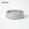 2×2mm Princess Cut Moissanite S925 Sterling Silver Diamond Eternity Rings