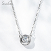 5.19mm Round Brilliant Cut Lab Grown Diamond Bezel Set PT950 Diamond Pendant Necklace