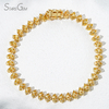 2×3mm Pear Cut Yellow Lab Grown Diamond 18K Yellow Gold Tennis Bracelet