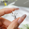 6×12mm Marquise Cut Moissanite S925 Sterling Silver Three Stone Engagement Ring