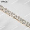 18K Yellow Gold Tennis Bracelet 5×7mm Pear Cut Lab Grown Diamond Bracelet