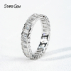 2×3mm Baguette Step Cut Moissanite S925 Sterling Silver Diamond Eternity Ring
