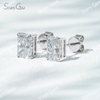6.9×5mm Radiant Cut Lab Grown Diamond 4 Prongs 18K Gold Diamond Stud Earrings