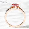 6.5×6.5mm Heart Cut Lab Grown Sukura Pink Sapphire With Side Diamond 18K Rose Gold Engagement Ring