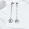 S925 Sterling Silver Round Brilliant Cut Moissanite Drop Dangle Diamond Earrings