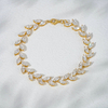 18K Solid Yellow Gold Vine Leaves Lab Grown Diamond Tennis Bracelet