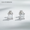 AAAStarsgem 4×4mm Princess Cut Lab Grown Diamond 18K White Gold Diamond Stud Earrings