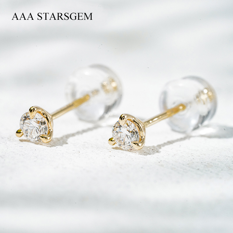 AAAStarsgem 0.1ct & 0.23ct Round Brilliant Cut Lab Grown Diamond 10K Gold Diamond Stud Earrings