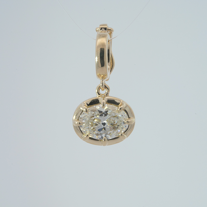 East-West Oval Shape Lab Diamond Pendant Group Order