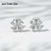 AAAStarsgem 3×3mm Heart Cut Lab Grown Diamond Four Leaves Clover Shape 18K White Gold Diamond Stud Earrings