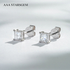AAAStarsgem 4×4mm Princess Cut Lab Grown Diamond 18K White Gold Diamond Stud Earrings