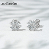 AAAStarsgem 3×3mm Heart Cut Lab Grown Diamond Four Leaves Clover Shape 18K White Gold Diamond Stud Earrings