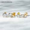 AAAStarsgem Different Sizes Round Brilliant Cut Lab Grown Diamond 10K Gold Diamond Stud Earrings