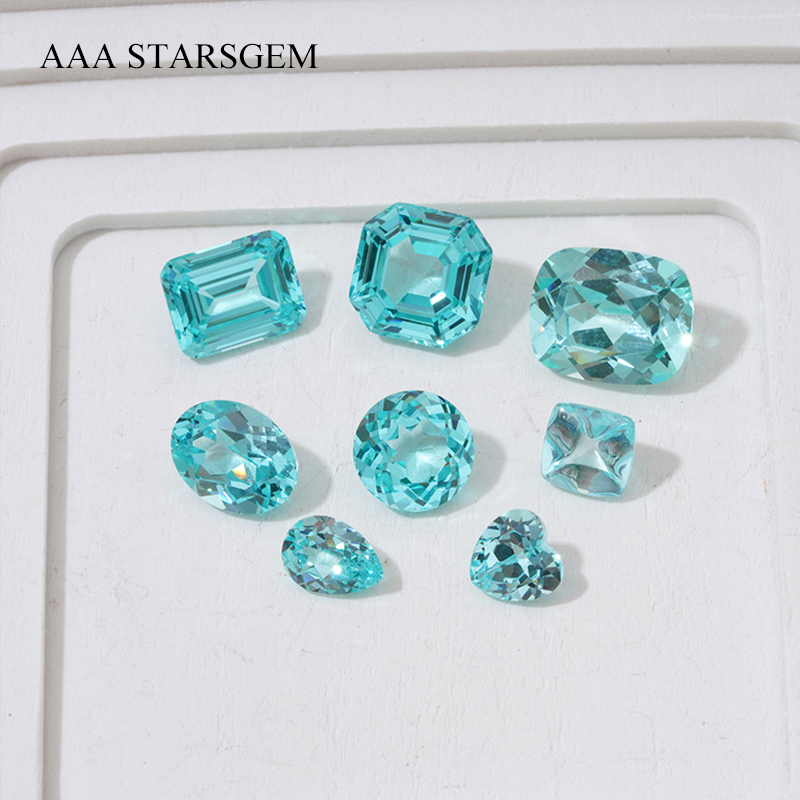 AAAStarsgem Lab Grown Paraiba Color Loose Stone Pear Cut Synthetic Lab grown Gemstone for Jewelry 