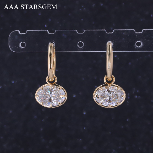 AAAStarsgem Oval ShapeLab Grown Diamond Drop Earrings For Women