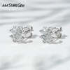 AAAStarsgem 3×3mm Heart Cut Lab Grown Diamond Four Leaves Clover Shape 18K White Gold Diamond Stud Earrings