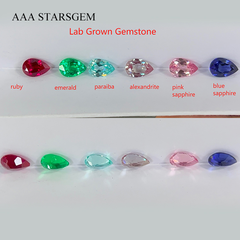 AAAStarsgem Custom Real 9K 10K 14K 18K Solid Gold with 6x9mm 1.0ct Pear Cut IGI Lab Diamond Engagement Rings