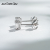 AAAStarsgem 4×4mm Princess Cut Lab Grown Diamond 18K White Gold Diamond Stud Earrings