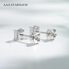 AAAStarsgem 4×4mm Princess Cut Lab Grown Diamond 18K White Gold Diamond Stud Earrings