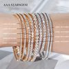 AAAStarsGem 1.4-4.1mm Round Brilliant Cut Lab Grown Diamond 9K 10K 14K 18K Gold Tennis Bracelets