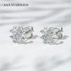 AAAStarsgem 3×3mm Heart Cut Lab Grown Diamond Four Leaves Clover Shape 18K White Gold Diamond Stud Earrings