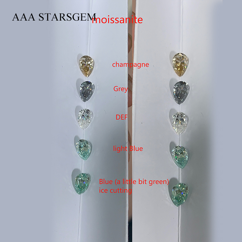 AAAStarsgem Custom Real 9K 10K 14K 18K Solid Gold with 6x9mm 1.0ct Pear Cut IGI Lab Diamond Engagement Rings