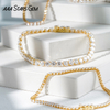AAAStarsGem 1.4-4.1mm Round Brilliant Cut Lab Grown Diamond 9K 10K 14K 18K Gold Tennis Bracelets