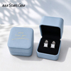 AAAStarsgem 4×4mm Princess Cut Lab Grown Diamond 18K White Gold Diamond Stud Earrings