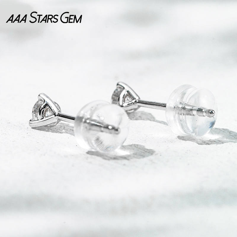 AAAStarsgem 0.1ct & 0.23ct Round Brilliant Cut Lab Grown Diamond 10K Gold Diamond Stud Earrings
