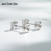 AAAStarsgem 4×4mm Princess Cut Lab Grown Diamond 18K White Gold Diamond Stud Earrings