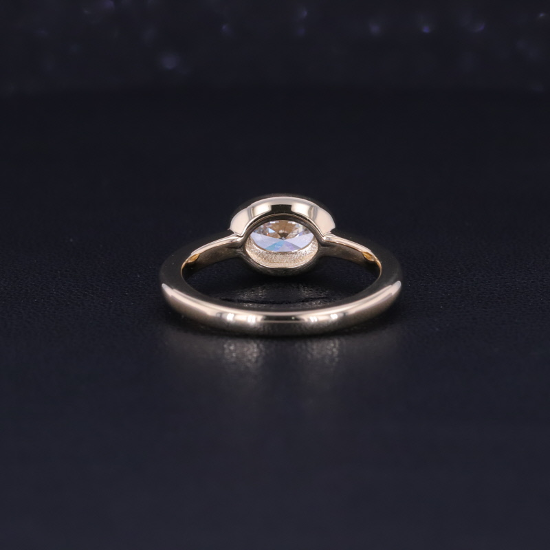 Starsgem 10k 14k 18k 1.0ct east-west Oval Bezel Ring IGI certificate Lab Diamond Gemstones Ring