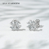 AAAStarsgem 3×3mm Heart Cut Lab Grown Diamond Four Leaves Clover Shape 18K White Gold Diamond Stud Earrings