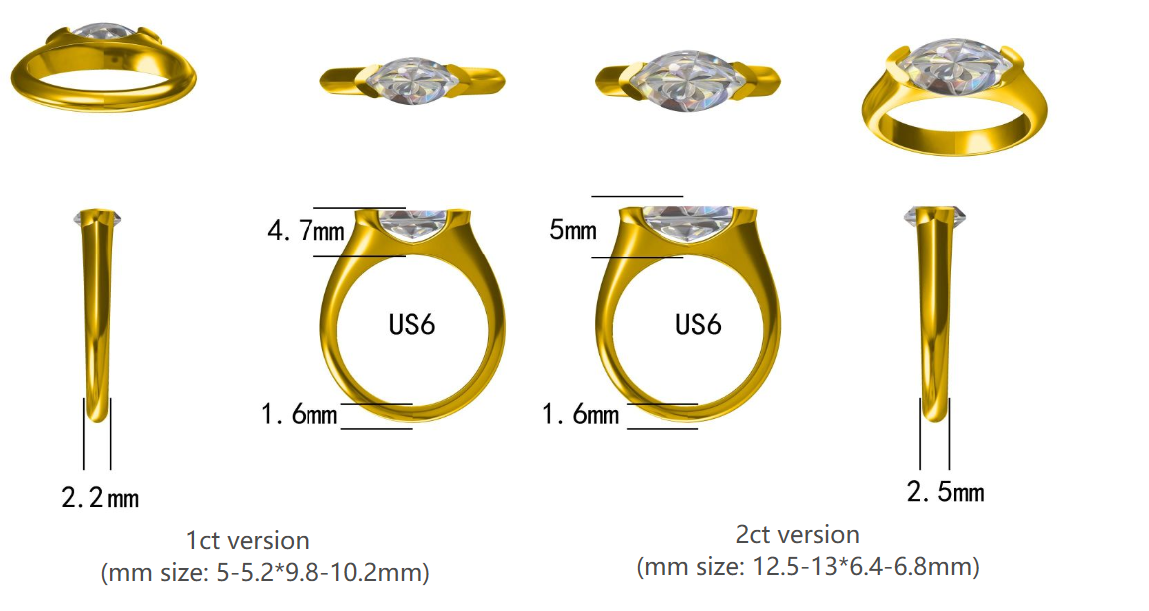 East-West Marquise Cut Diamond Ring Group Order