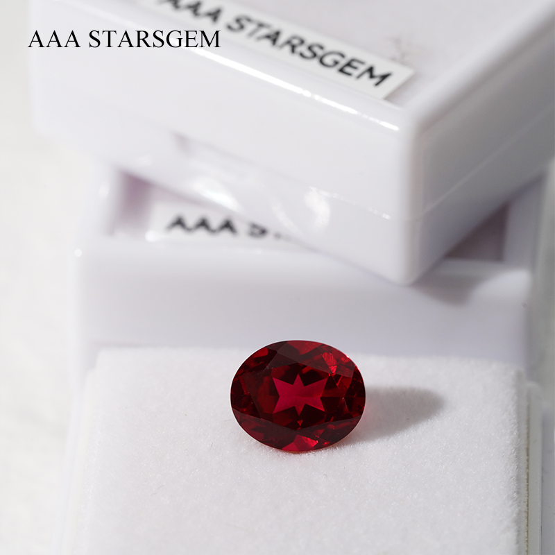 Oval Cut Blood Red Loose synthetic Gemstones Lab Grown Ruby