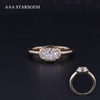 AAAStarsgem 10k 14k 18k 1.0ct east-west Oval Bezel Ring IGI certificate Lab Diamond Gemstones Ring