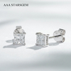 AAAStarsgem 4×4mm Princess Cut Lab Grown Diamond 18K White Gold Diamond Stud Earrings