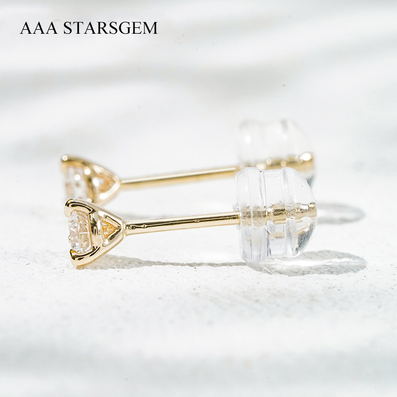 AAAStarsgem 0.1ct & 0.23ct Round Brilliant Cut Lab Grown Diamond 10K Gold Diamond Stud Earrings