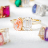 Toi Et Moi Ring Solid Gold White Yellow Rose Solid Gold Color Moissanite Lab Grown Gemstone Engagement Ring